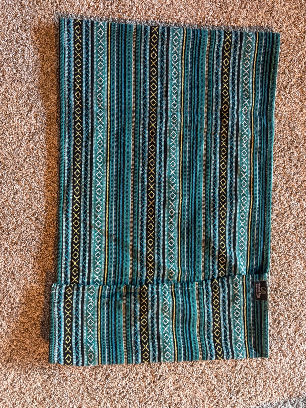 Woven Teal Patterned Dog Sling / Carrier - Picture 3 of 7